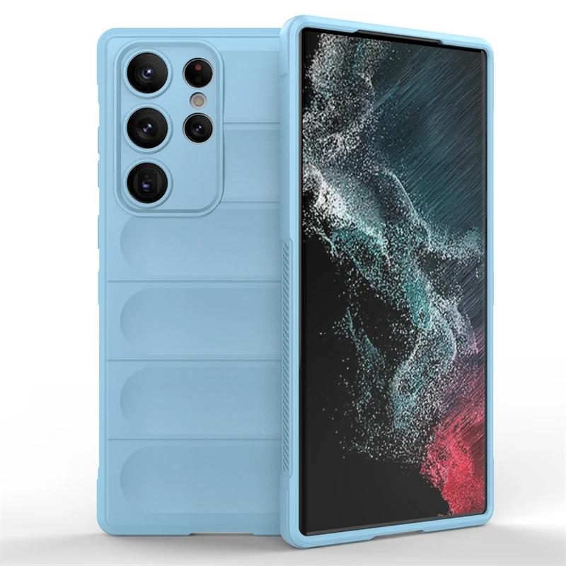 Pro Samsung Galaxy S22 S23 Plus S22 S23 Ultra S21 S23 FE 5g zadní kryt telefon pouzdro z tekutého silikonu proti pádu nárazuvzdorné Coque