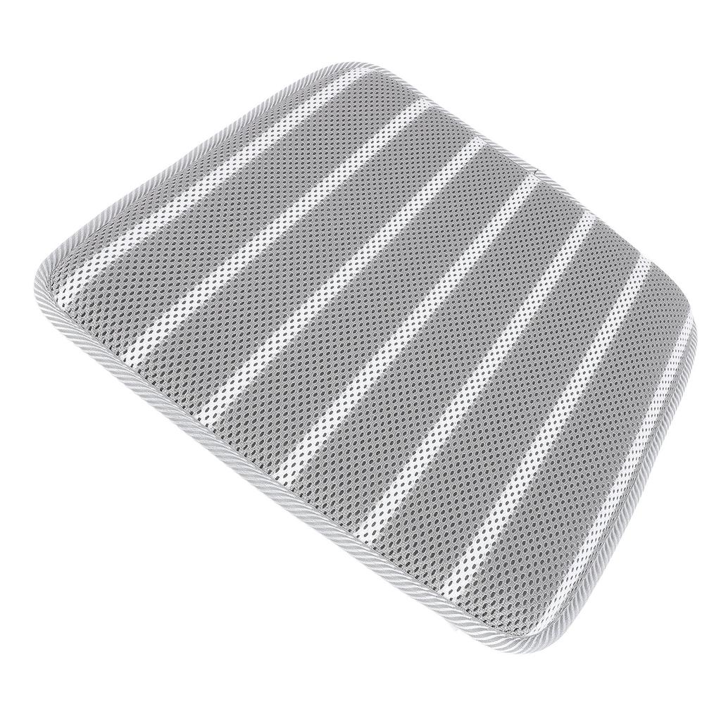 Shower Seat Cushion Soft 4D Mesh Fabric Breathable Shower Chair Pad Gray White Striped for Shower