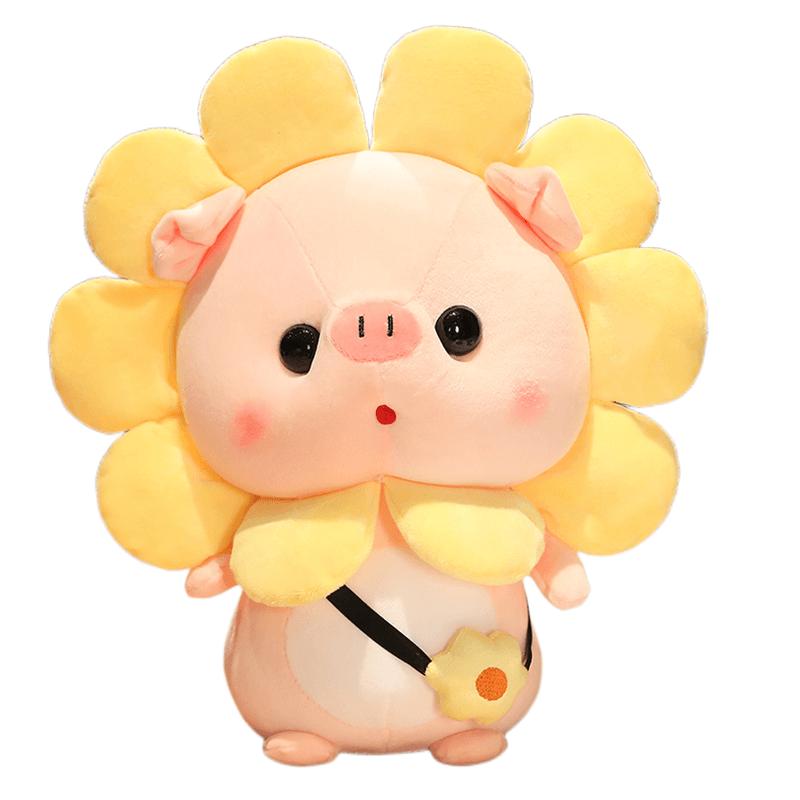 Kawaii Pig Plush Toy Stuffed Animal Piggy Cosplay Bunny Unicorn Dinosaur Sunflower Plushie Doll Pillow Room Decor Birthday Gift