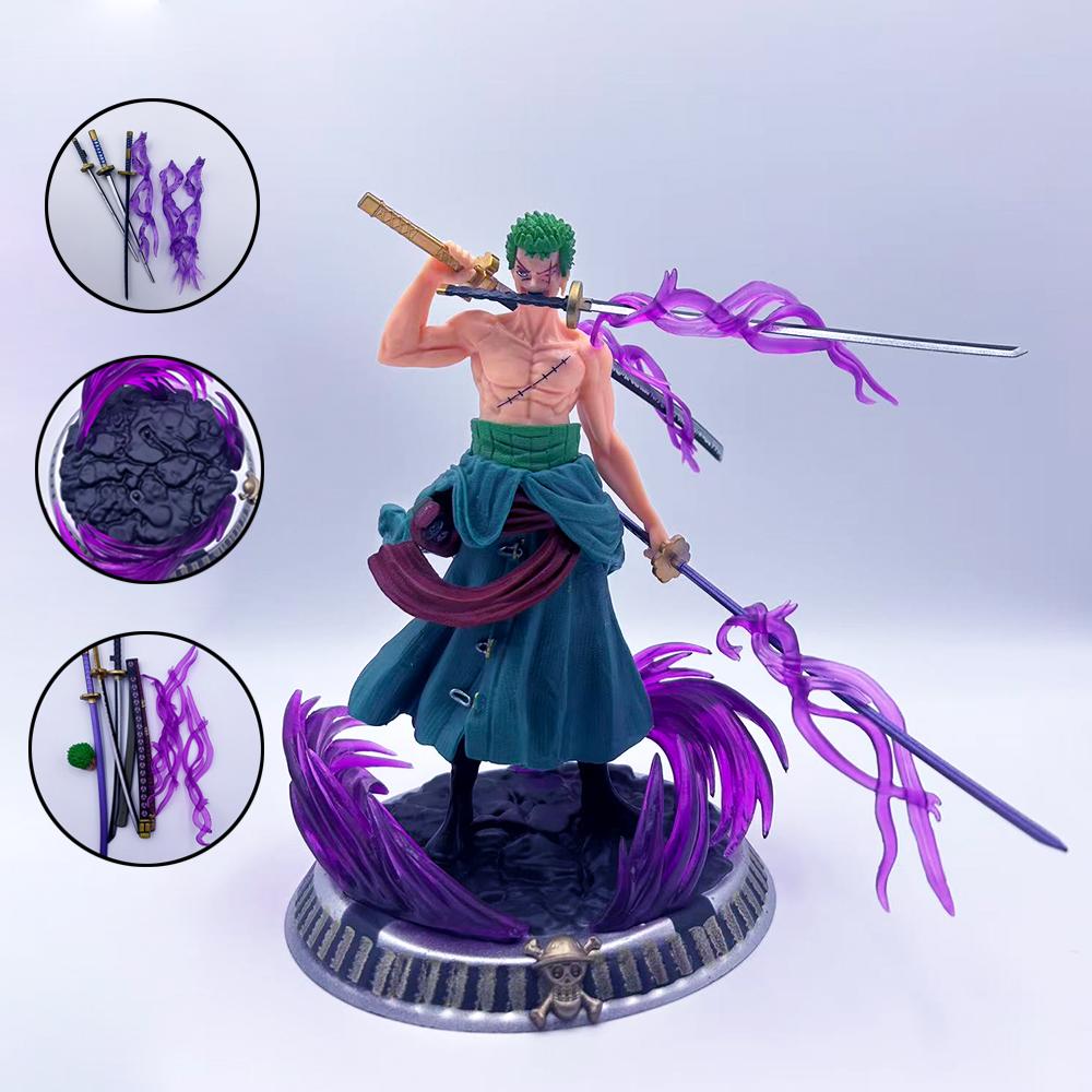 Figura de Ação Estilo Anime OnePiece Phantom RoronoaZoro Modelo de Estátua Colecionável Presentes para Desktop Modelo Artesanal