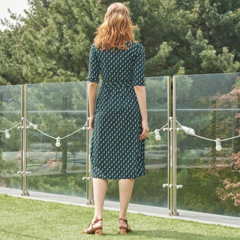 Lipbbam Creora Deroshi 3 4 Sleeve Long Wrap Dress Ldm11de01