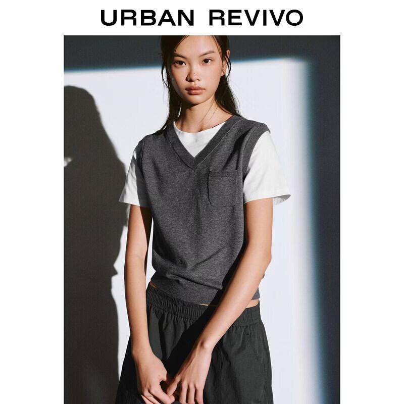 UR Women s Two-Piece Look Color-Block Knit Top XL