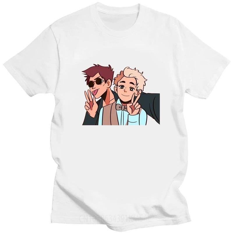 Good Omens Print Women Men Cotton Tshirt Print Fashion Short-sleev  Arrival Creativity Man Unisex Streetwear Tops Teeshirt