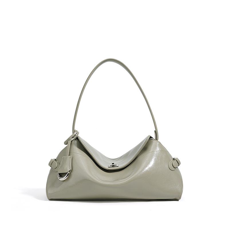 Girls Commuting Shoulder Bag Cowhide Guangzhou Luggage Versatile Niche Style High-end Leather Underarm Bag