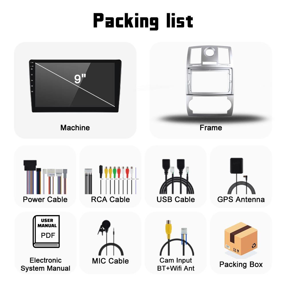 For Chrysler 300C 2005 - 2010 Android Car Radio Multimedia Video Player Navigation GPS Carplay Touch Screen Auto Stereo Intelligent Systems