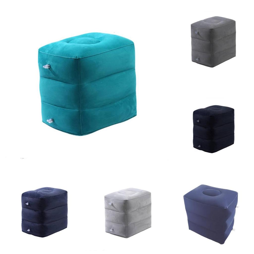 Comfortable Multi-layer Inflatable Foot Stool High-quality Plush Adjustable Footrest For Travel