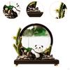 Panda Statue Quicksand Decor Dynamic Sand Sculpture Flowing Painting for Bookshelves Desktop