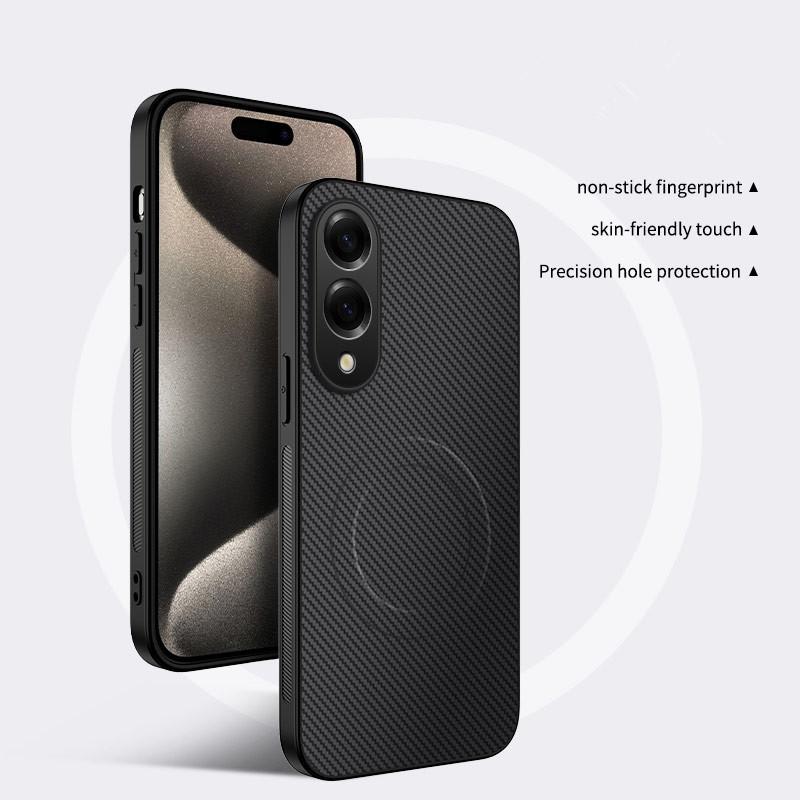 For Samsung S25 Plus Fashion Magnetic Shockproof Phone Case For Samsung Galaxy S25 Ultra S25 Edge Luxury Carbon Fiber Cover S25