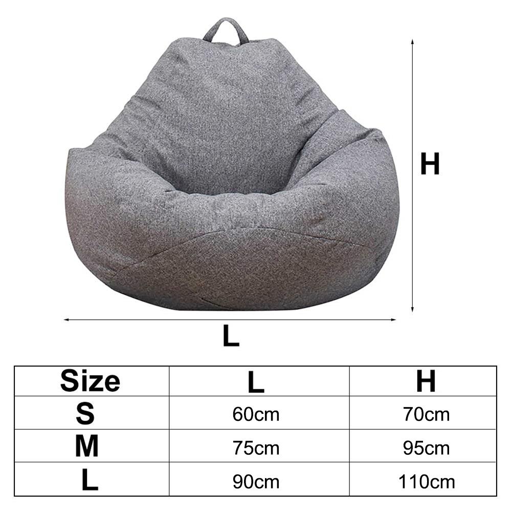 Adults Children Bean Bag Cover Large Lazy Sofa Chair Cover Without Filler Cotton Linen Beanbag Chair Seat S Size