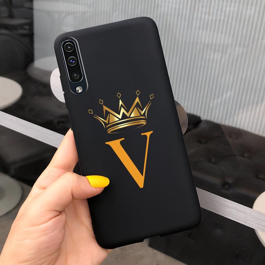 For Samsung Galaxy A50 A50S A30S Case Silicone Letters Crown Back Cover Phone Cases For Samsung A50 A 50 30 S A307F A507F Fundas