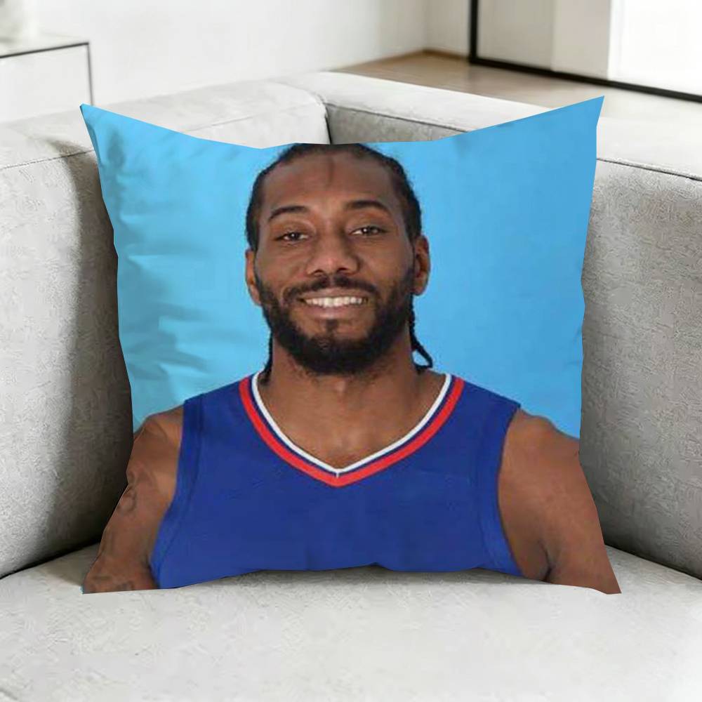 Kawhi LLeonard BBasketball Square DoubleSided printed Pillow Case Bedroom Bedside Pillow Sofa Cushion Cover Gift