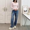 New ArrivalS Open Run Women S Scoop Neck Ribbed TighT Long Sleeve T ShirT