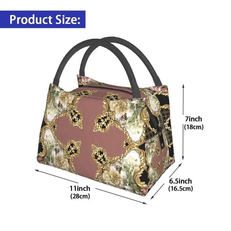 Baroque Art Painting Thermal Insulated Lunch Bags Women Resuable Lunch Tote for Office Outdoor Storage Meal Food Box