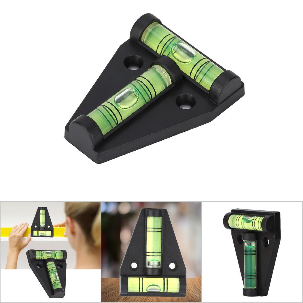 Messinstrument T-Wasserwaage mit Befestigungsloch Messwerkzeug für Kamera(Schwarz)