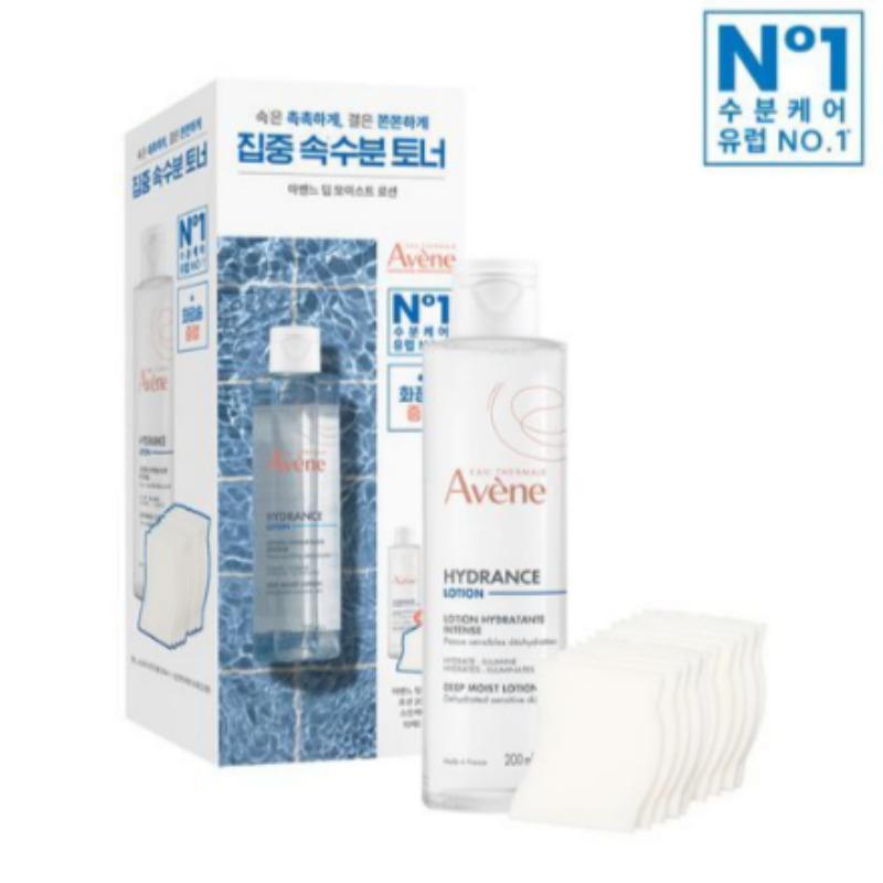 Avène Hydrance Deep Moist Lotion 200ml Set (+ Skincare Pads 10 Sheets)