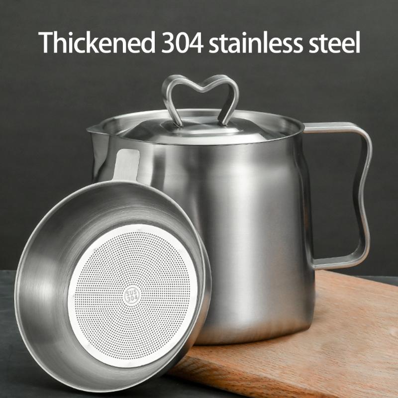 Lebensmittelechte Öl-Abtropfkanne Mit Abnehmbarem Deckel Und Frittierkorb Langlebiges Küchenwerkzeug Für Zuhause Restaurant