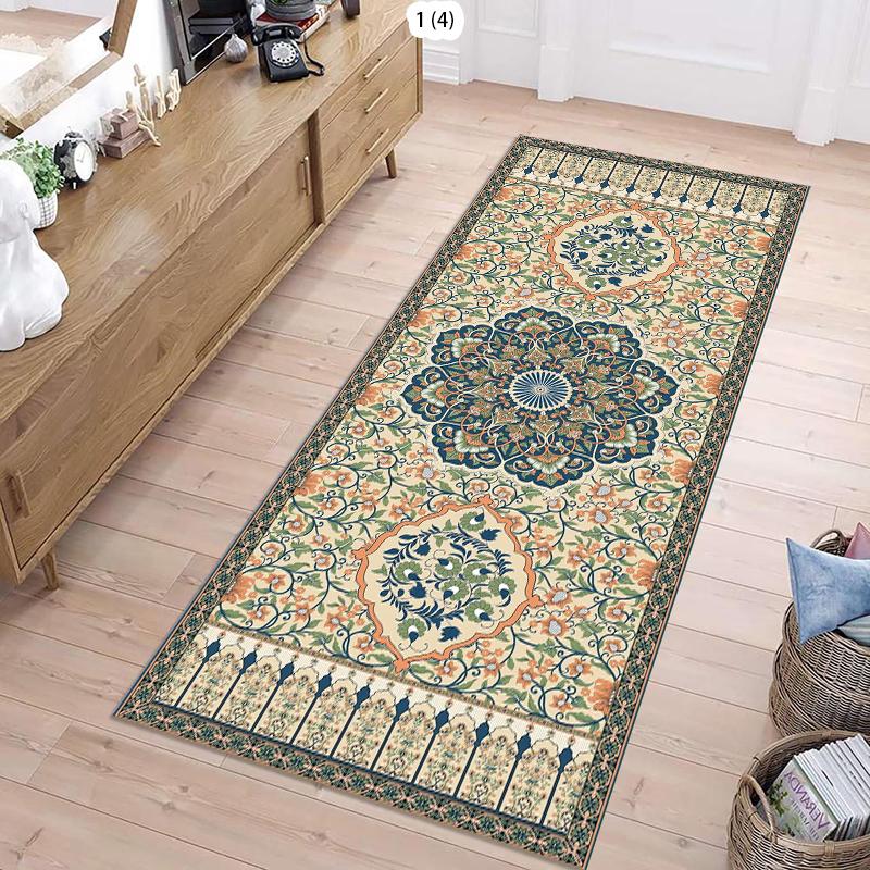 

Persian Style Traditional Pattern Runner Rug Classic Floral Design Long Floor Mat for Kitchen Corridors Retro Home Decor Spaces 40x120cm