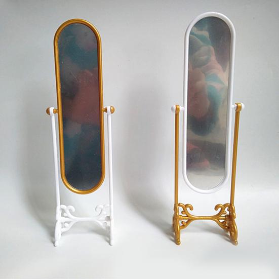 Girl Doll Toy Wardrobe Rotatable Fitting Full-length Mirror Furniture