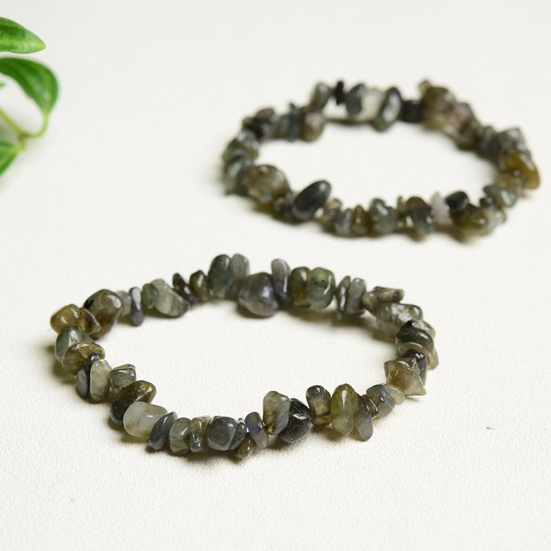 Yellow Crystal & White Pine Tiger Eye Chain Bracelet - Trendy Unisex Retro Style, Personalized Matching Options Available.