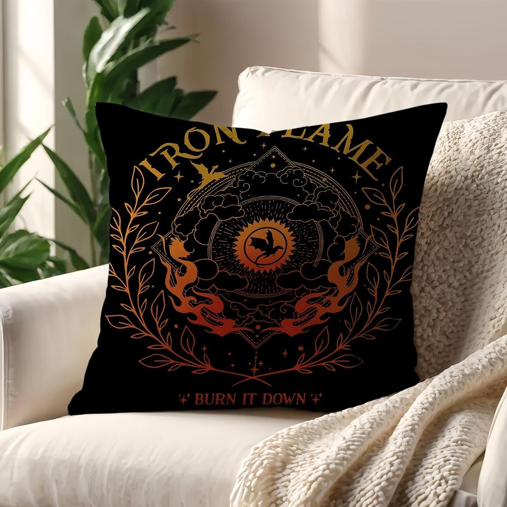 Books F-Fourth Wing Iron F-Flame Funny Cushion Cover Pillow Cover Decoration Room Home Sofa Living Office Car Nordic Simplicity