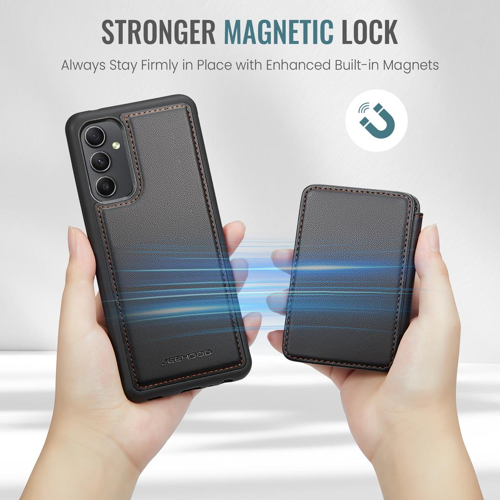 JEEHOOD J05 For Samsung Galaxy A54 5G Case Leather Mobile Cover with Detachable Magnetic Card Bag