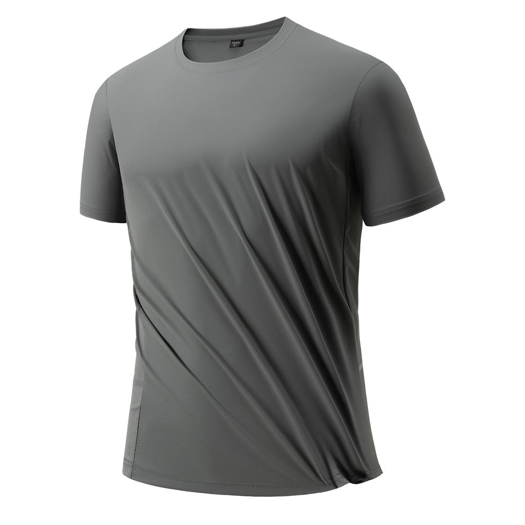 Men's Ice Silk Short-sleeved T-shirt Men's Sports Short-sleeved Quick-drying Fitness Short-sleeved T-shirt