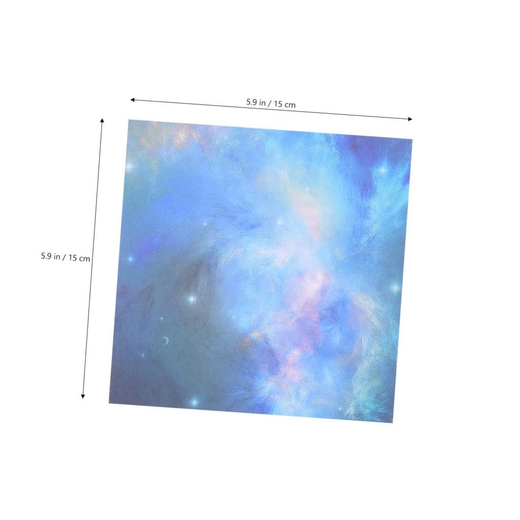 NOLITOY Set of Origami Starry Stylish Large Japanese Large Washi Night Paper Thousand Gift 100-Sheet Paper Watercolor, Sky, Space, Glitter, 15cm,