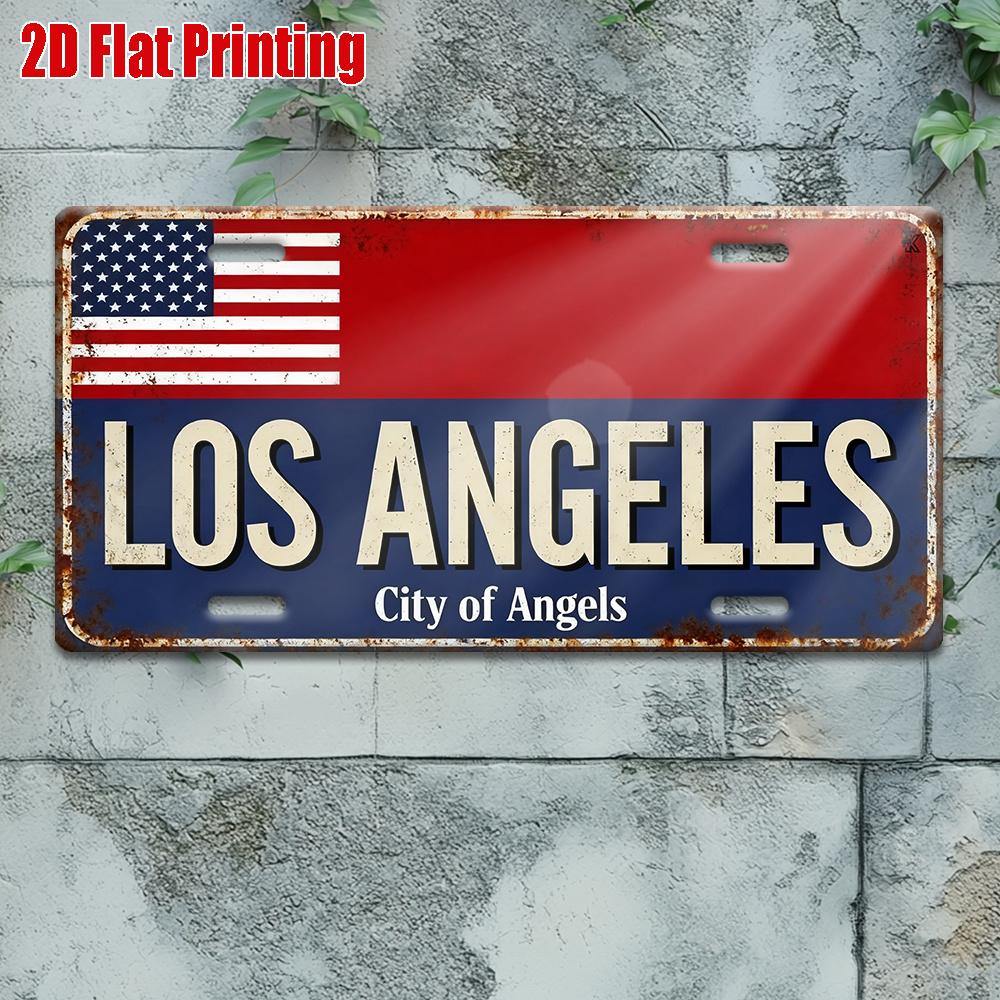 

D Flatpc Vintage Metal SignOutdoor Plaque Wall Decor xcmLos Angeles Aluminum Sign Suitable for Man CaveGarage Decor 15x30cm(5.9x7.8inch)