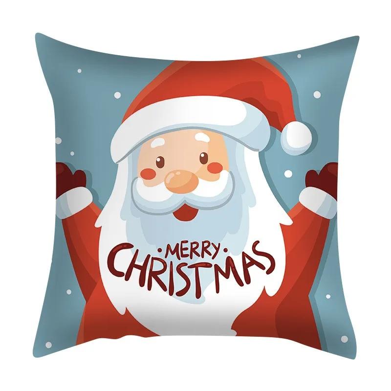 Christmas Set Luxury Home Decor Santa Claus Pattern Fashion Pillow Office Seat Cushion Cover