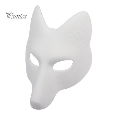 Cosplay Maschera da Volpe con Fascia Elastica Colore Solido Fai da Te Pittura Carnevale Festa Ballo Mascherata Costume di Halloween Forma di Animale Cuscino per Viso