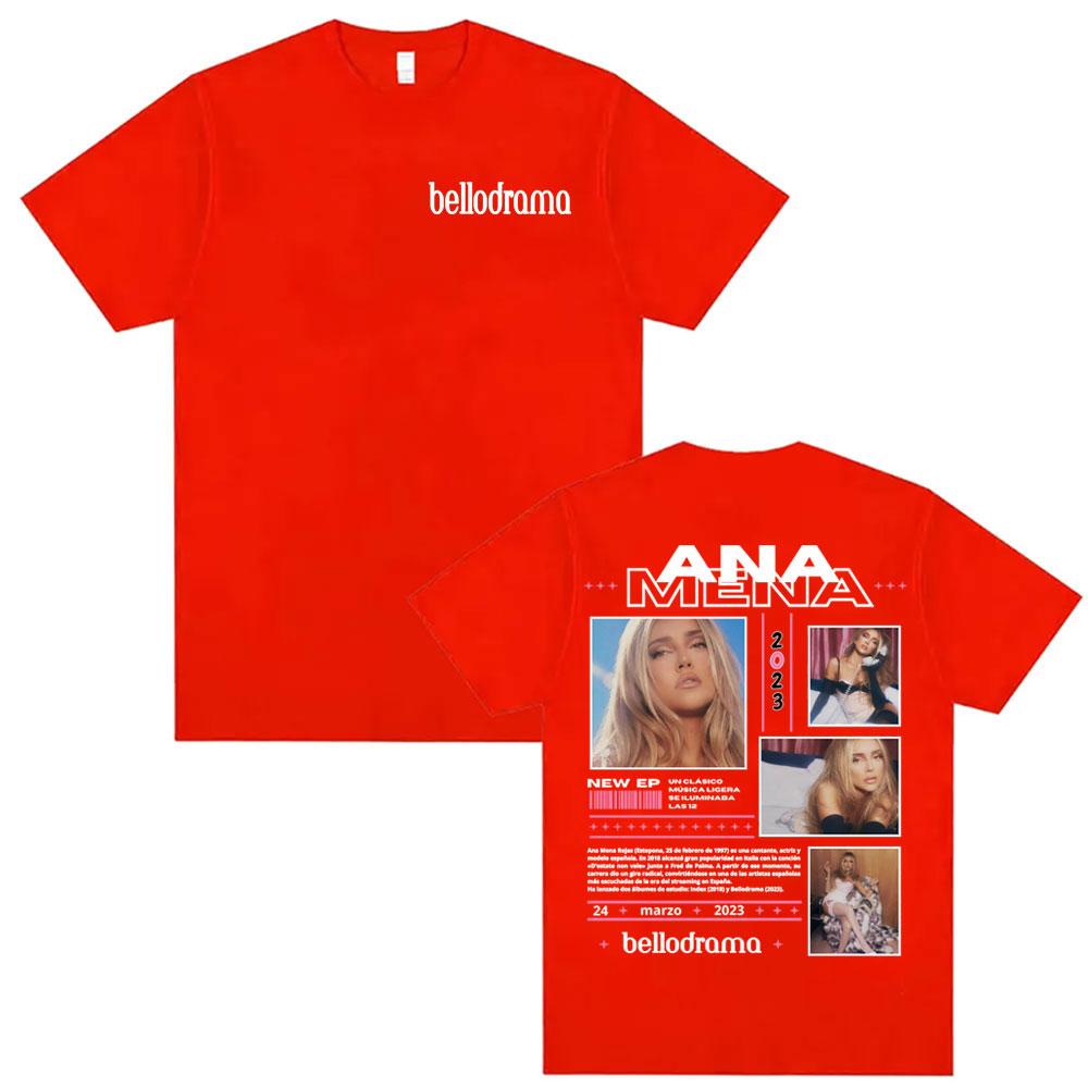  Summer Singer Ana Mena BELLODRAMA Album 100% Pure Cotton Printed T-shirt Tour Men Women Hip Hop Harajuku Y2K