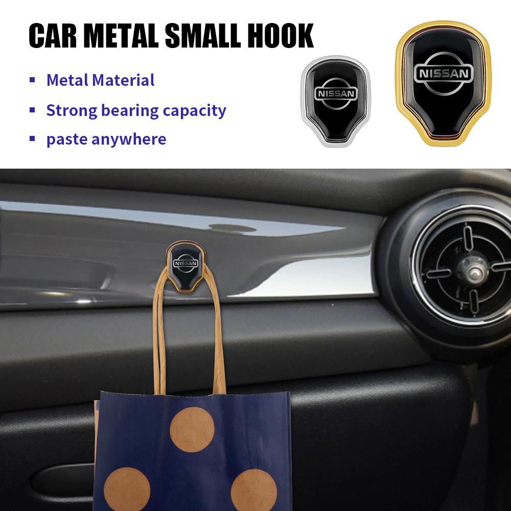 AUK2 For Nissan X-trail Qashqai Leaf Note Juke Sentra Patrol Navara 1pcs Car Hook Interior Self-Adhesive Storage Holder Center Cover