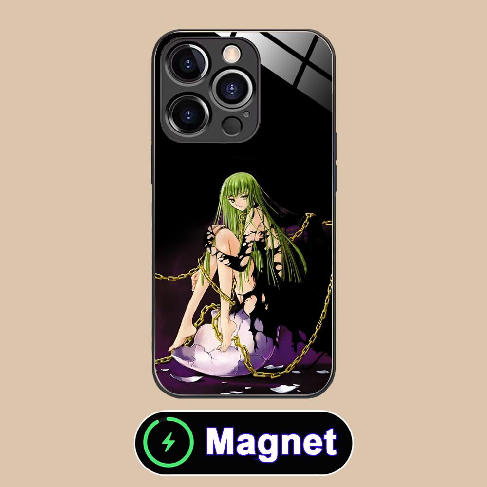 Anime Neon C.C Phone Case for iPhone 17 16 15 14 13 12 11 Air Pro Max Plus Mini Glass MagSafe Cover