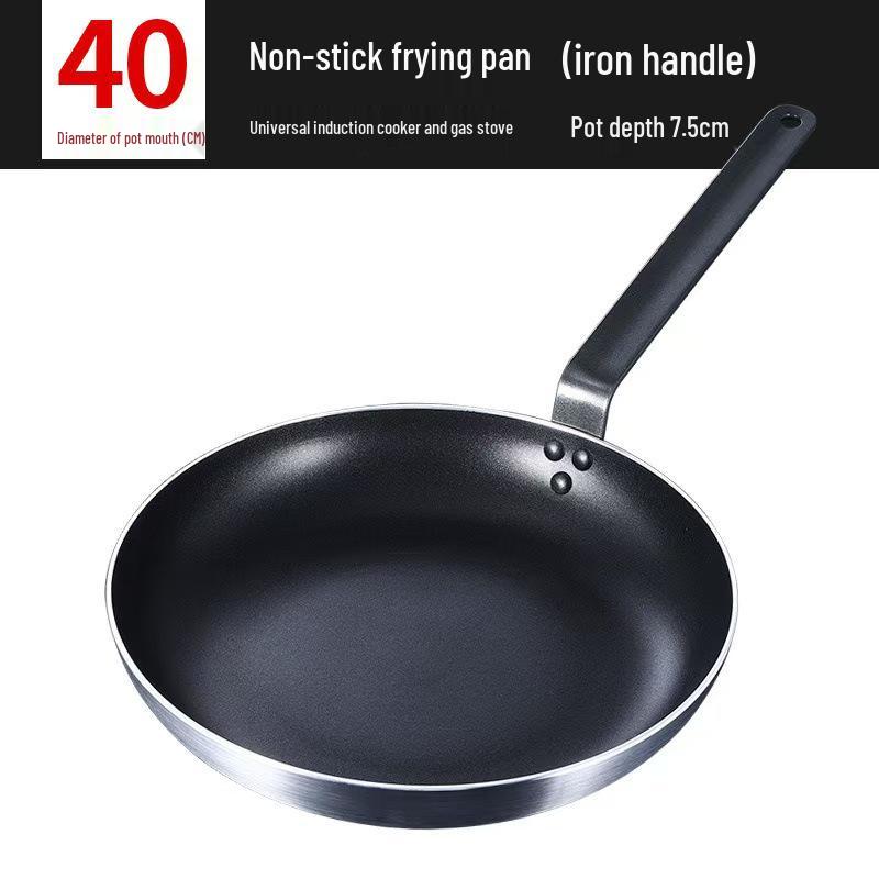 Non-Stick Single Handle Frying Pan for Steak, Eggs, and More - Compatible with Gas and Induction Cookers.