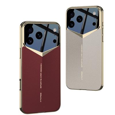 Galvanisiertes Skin-Leder-Objektiv-Präzisionsloch-Schutz-Hartschalen-Handyhülle für iPhone 17 Pro Max 17Pro Stoßfeste Hülle