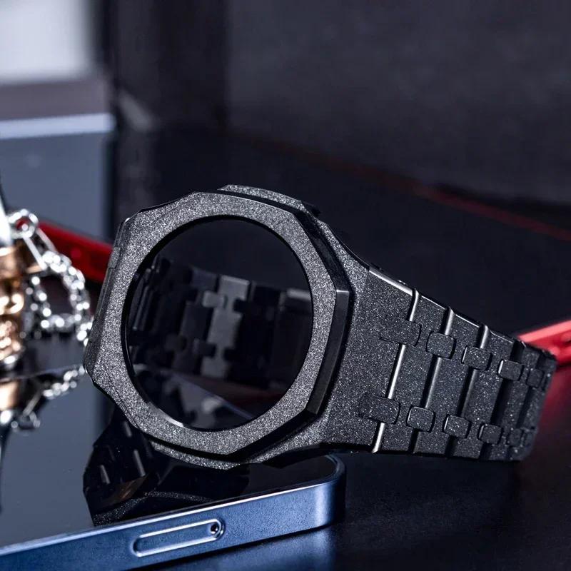 Zestaw modyfikacyjny Gen4 do Casioak GM2100 Metalowa obudowa ze stali nierdzewnej Gumowy pasek Zestaw do modyfikacji Akcesoria Casioak GM-2100 ze śrubami