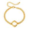 Ladies Fashion Items, Stainless Steel Cube Bracelet, 18K Gold Plated Jewelry Br-2626