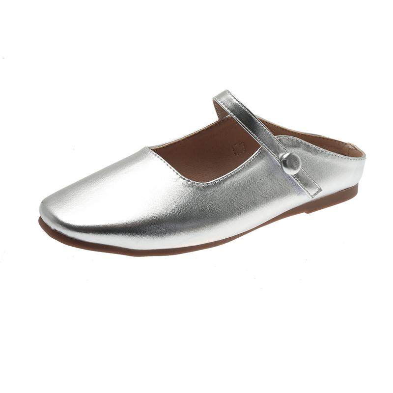 New Style Pure Color Baotou Slippers Women Fashion Simple and Comfortable Low Heel Women Shoes Casual Luxury Muller Shoes Women