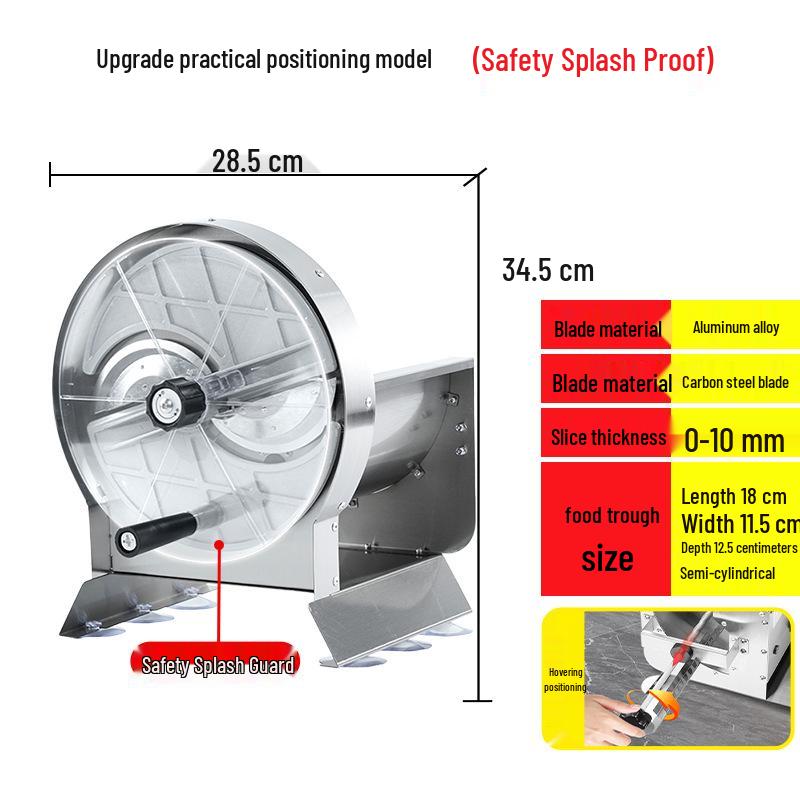 Stainless Steel Hand-Crank Slicer for Vegetables & Fruits