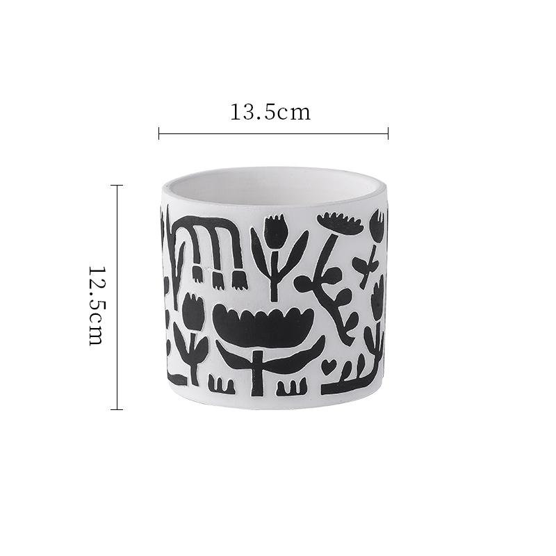 Creative Cylindrical Ceramic Flower Pot Gardening Decoration Succulent Plant Potted Flower Vase Interior Countertop Flower Pot