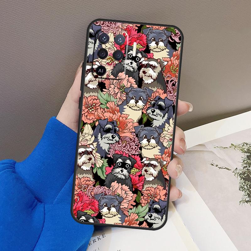 Copertura Artistica per Cucciolo di Schnauzer per OPPO A15 A16 A3S A5S A52 A72 A94 A74 A54 A83 A91 A93 A31 A5 A9 2020 A53 S
