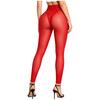 S-3XL Damen durchsichtige Netz- und PU-Leder-Leggings mit hohem Bund Reißverschluss im Schritt Strumpfhosen für stilvolle Rave-Nachtclub-Partys