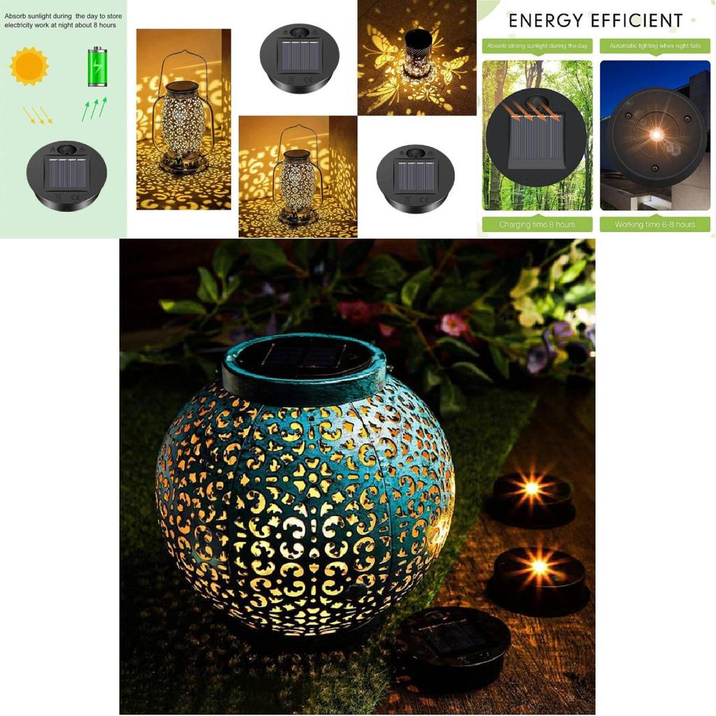 Elegant Solar Lantern Led Light For Outdoor Use With Stylish Hat And Garden Decor