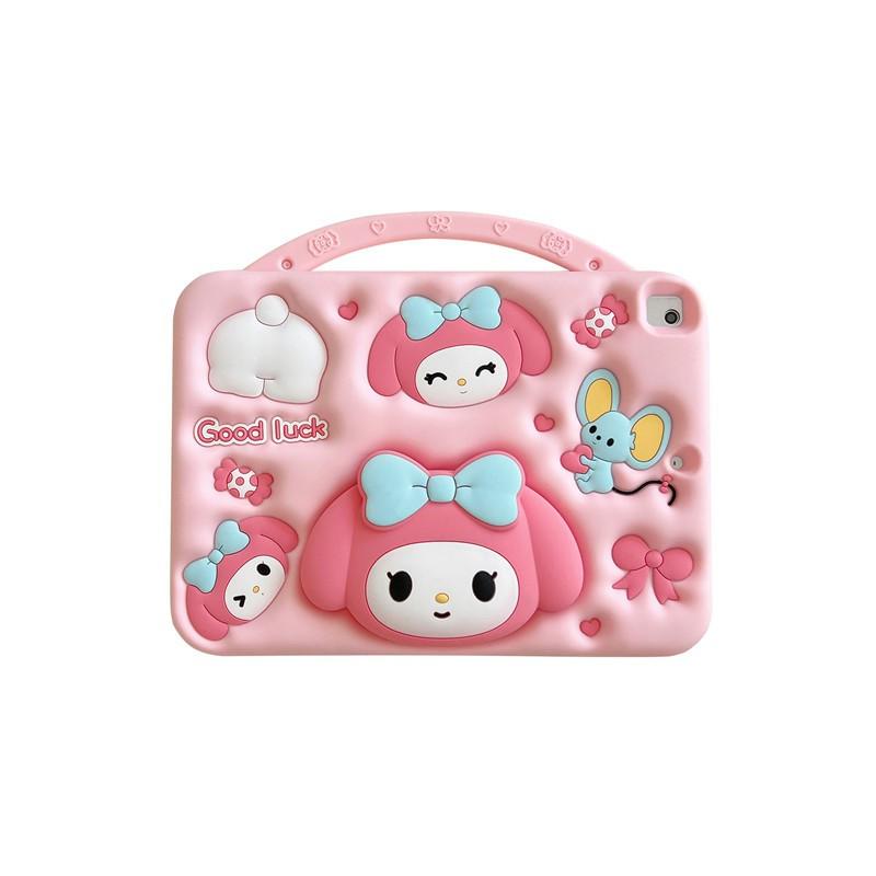 Silicone Case IPad 10 10.2 Inch With Kickstand Wrist Strap Cute Melody Cartoon Design Shockproof Anti-Scratch Soft Shell