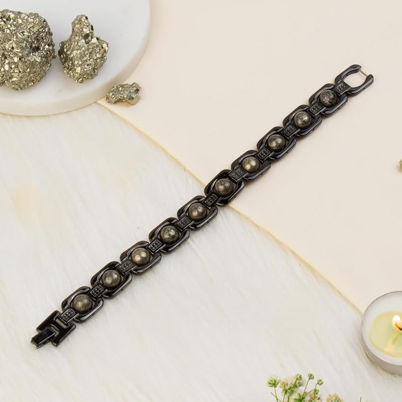 Metal Pyrite Bracelet  Black Activate Wealth & Prosperity Energy The Metal Raw