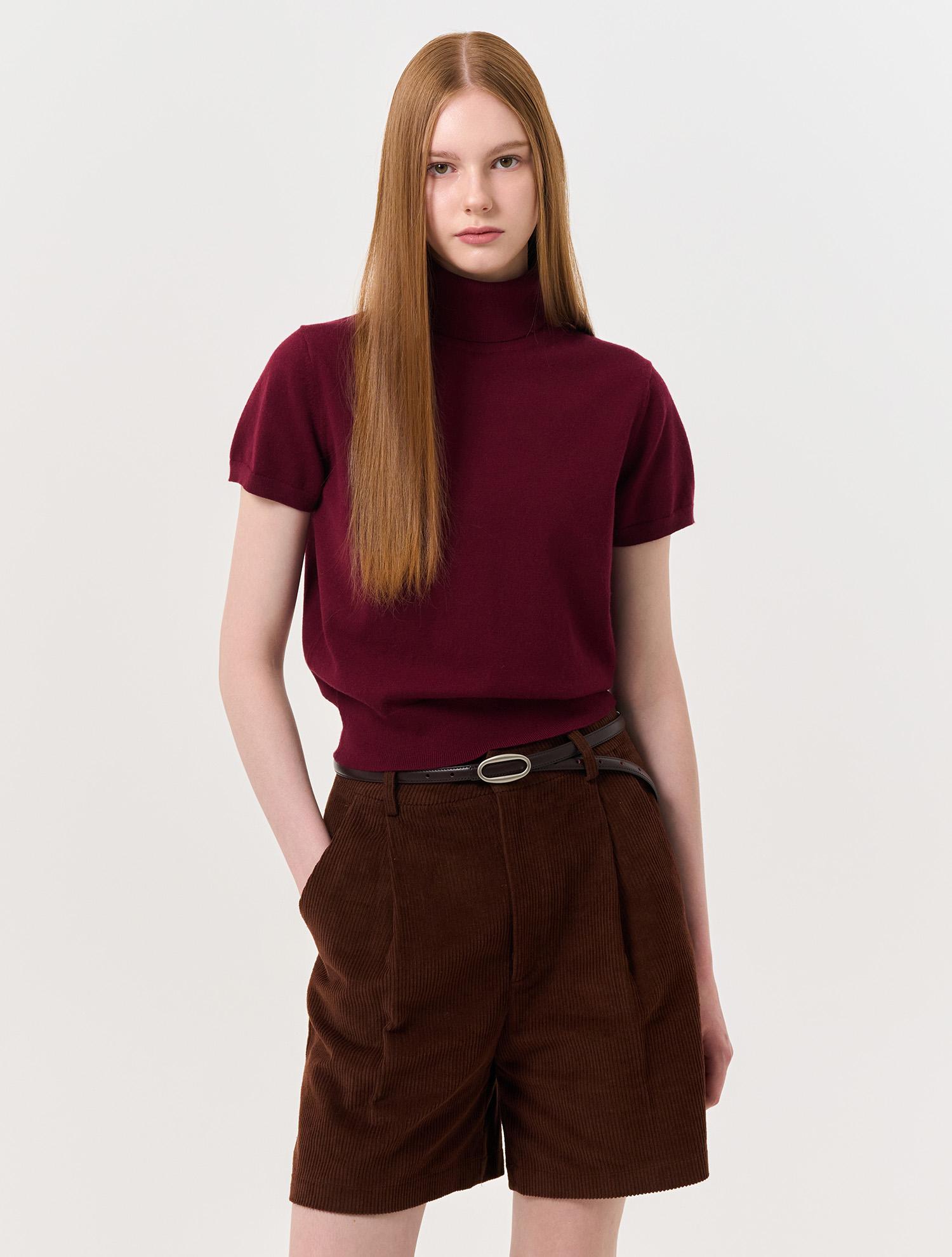 General Idea New Classic Wool Turtleneck Half Pullover [Burgundy] / Wbd4L44542 Burgundy/M