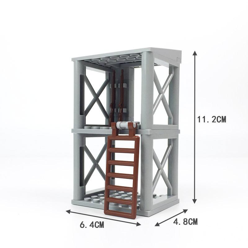 Military-themed Children's Building Block Set : Watchtower Defense Tower, Outpost Platform, MOC Assembly Kits-perfect Boy's Gift Present