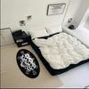 Black White Funny Creative Carpet Smiling Face Skull Rug Comfortable Soft Bedroom Rugs Living Room Decoration Non-slip Floor Mat