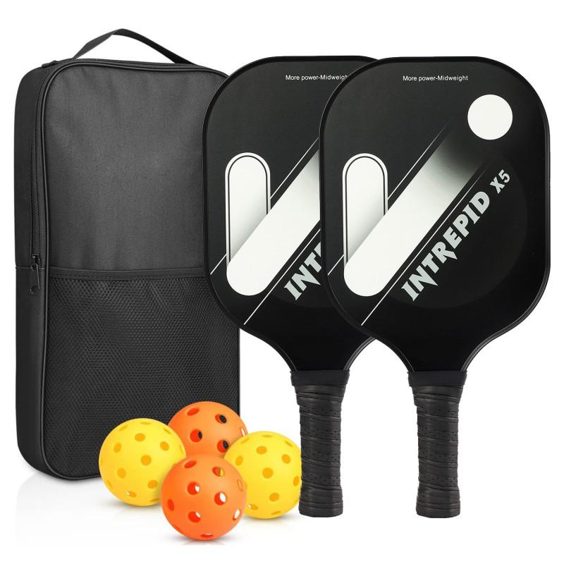 Carbon Fiber Pickleball Paddle Set With PP Honeycomb Core UV Printed Racket Beginners To Advanced Players