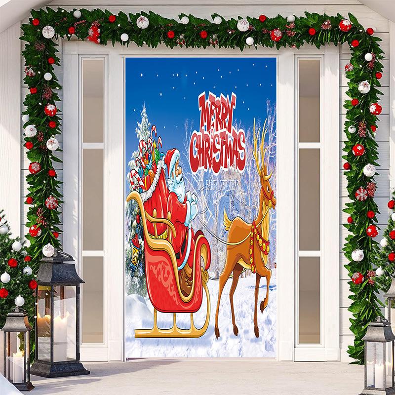 Christmas Door Tapestry: Hanging Cloth Decoration for Festivals & Parties
